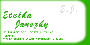 etelka janszky business card